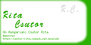 rita csutor business card